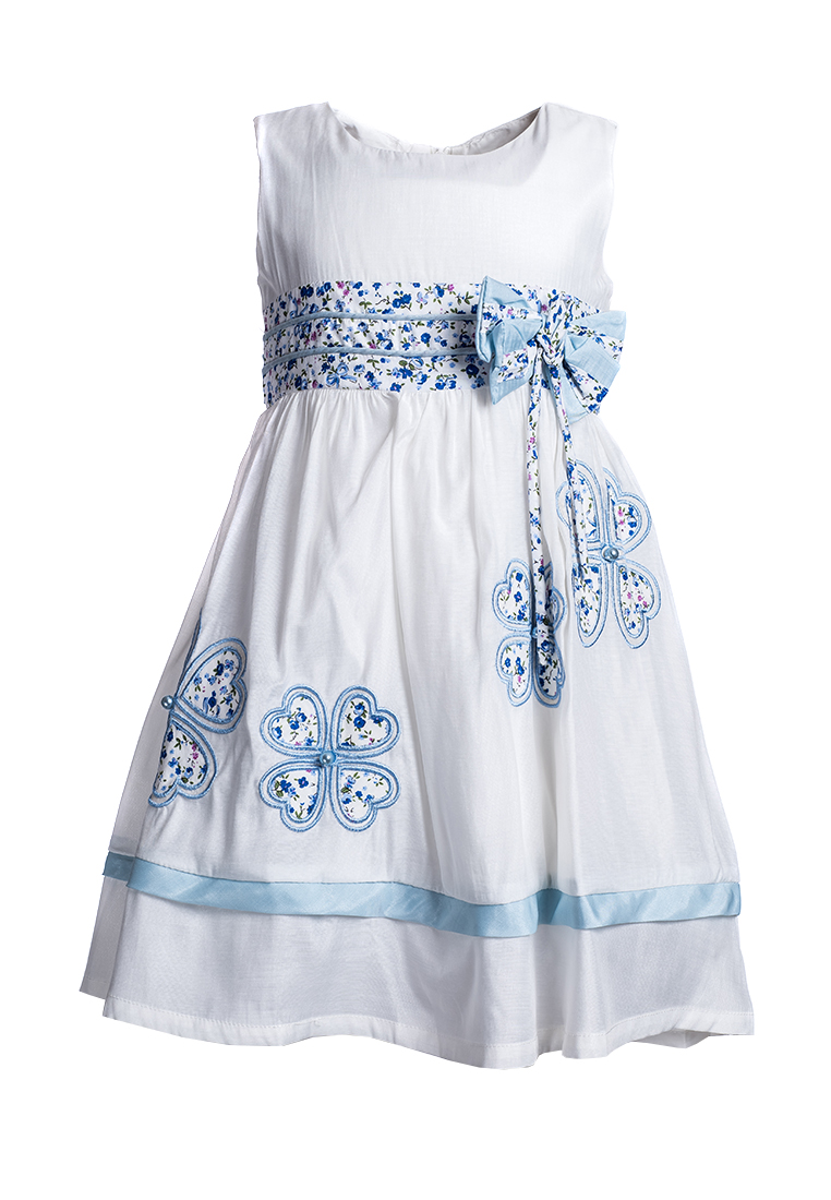 Купить Платье для девочки PL74 бело-голубой