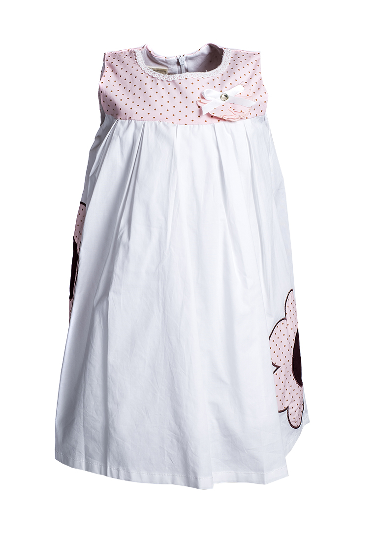 Купить Платье для девочки PL78 бело-терракотовый