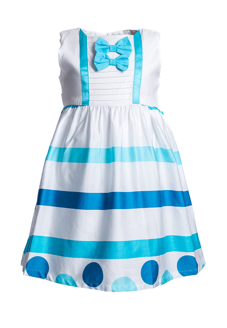 Купить Платье для девочки PL55 бело-голубой